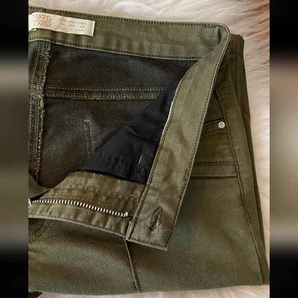 Zara Khaki Denim Jeans Women's Size 6 - Flared Bootcut - Piping Detail on Front - Picture 8 of 12